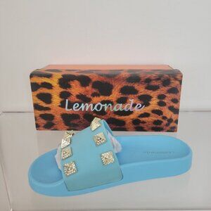 Fashion Nova Lemonade Diamante Studded  Slides